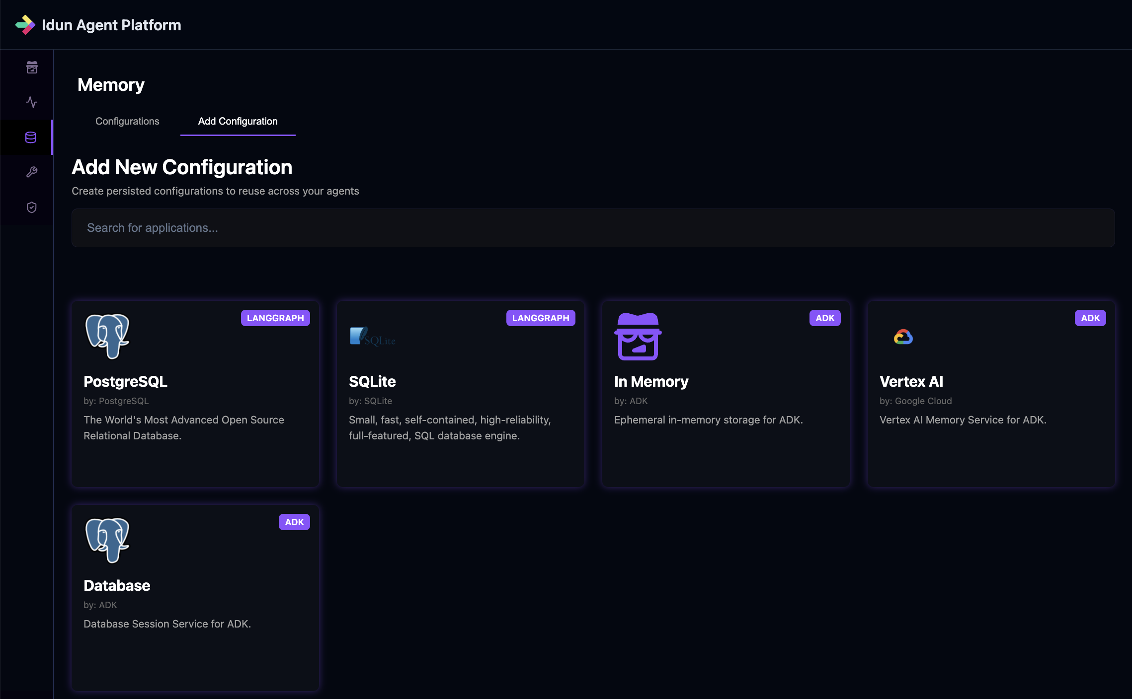 Memory/Session configuration in ADK Agent form