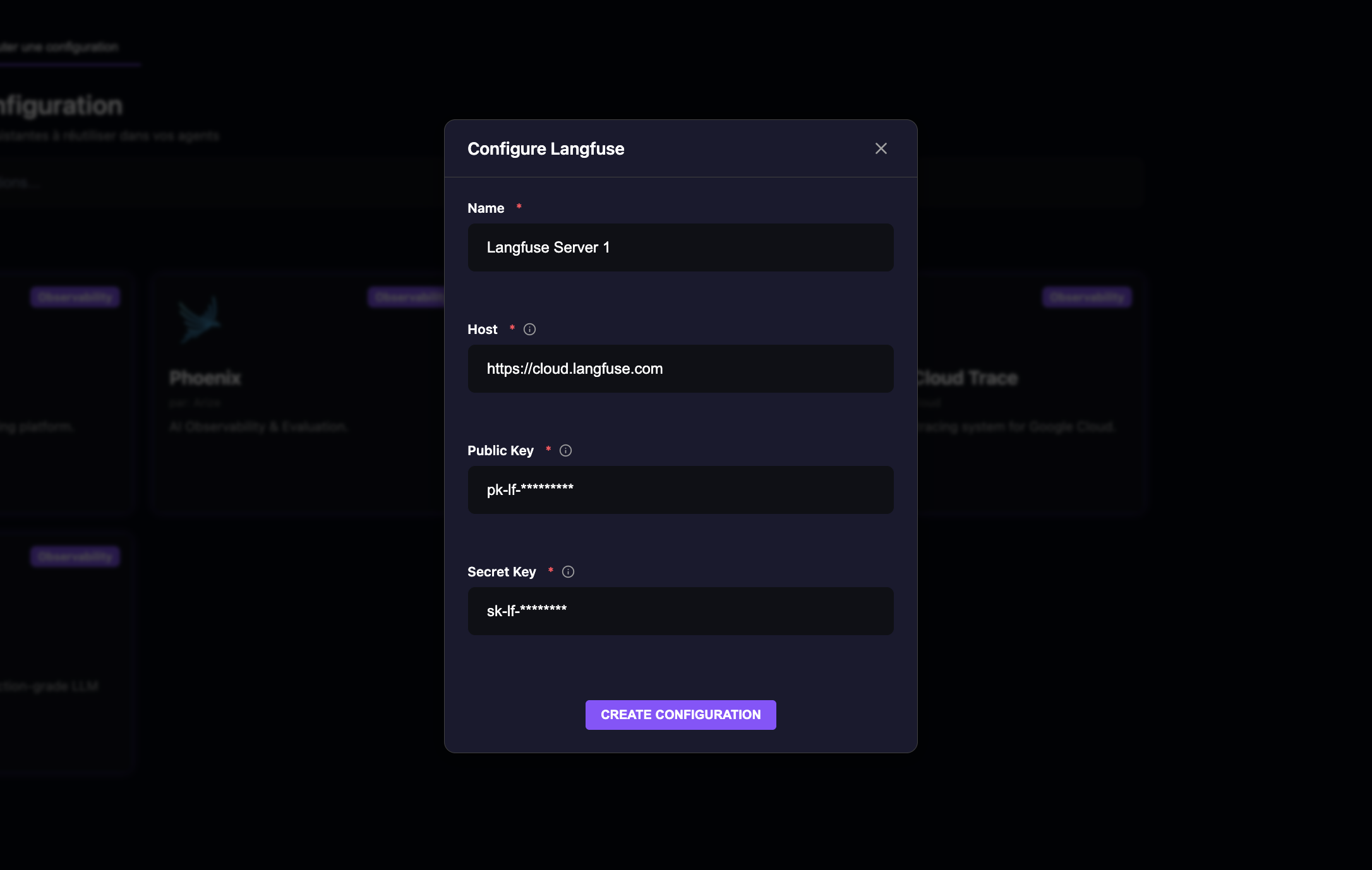 Add langfuse configuration 2